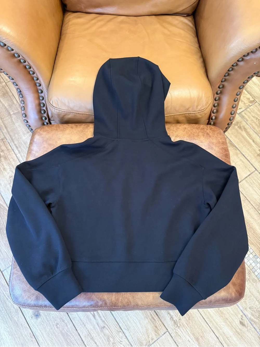 Lululemon Get Centred Crop Pullover Hoodie Sz 6 Black Modal Waist Length 739